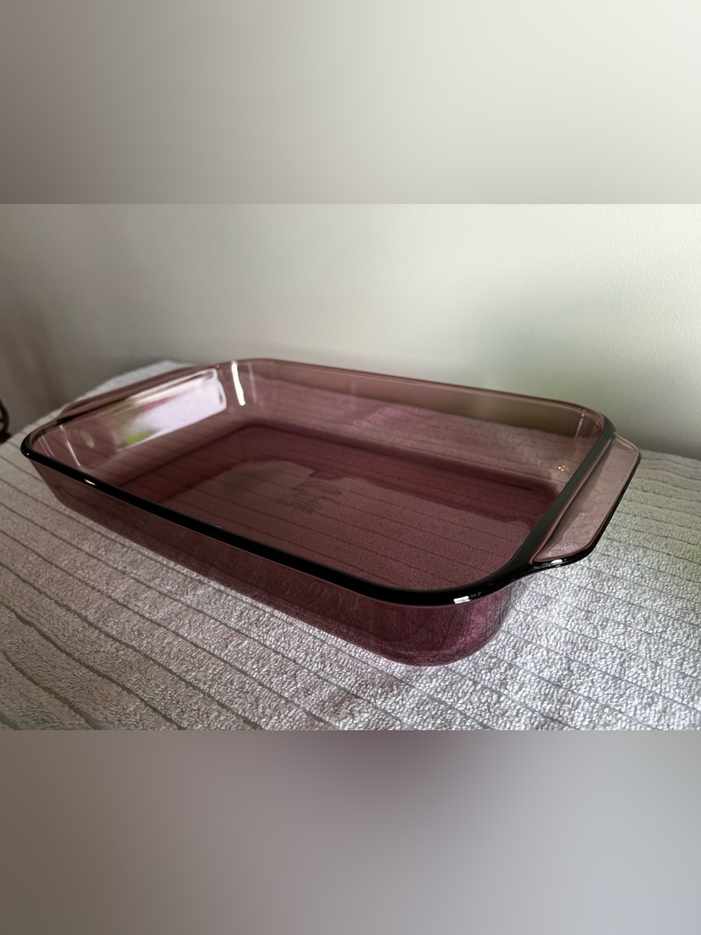 Vintage Pyrex Cranberry Glass Vision Ware Baking Dish 233-R  B-19